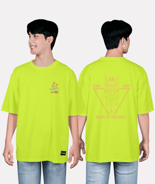 412. Áo lớp T-shirt oversize BST Polygon Màu vàng neon