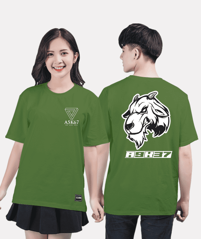 424. Áo lớp T-shirt Basic BST Goat Màu xanh rêu