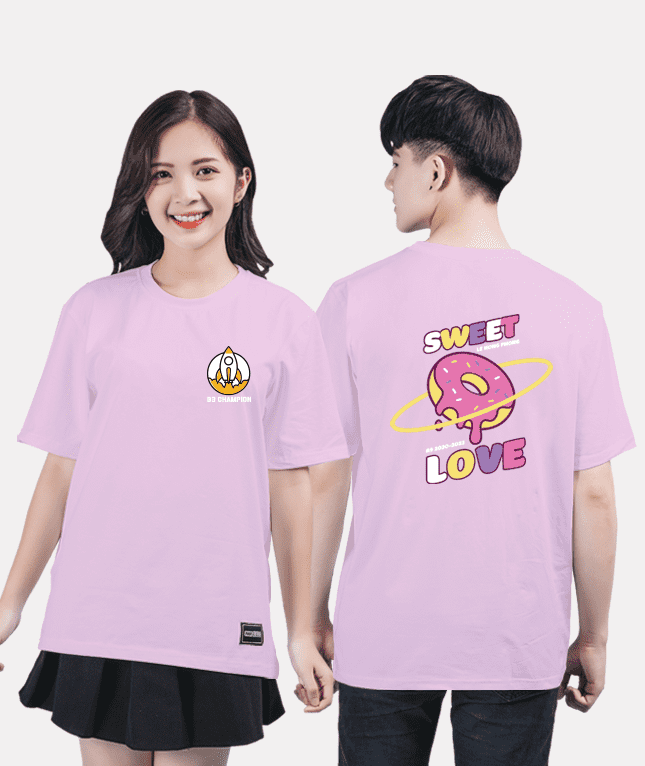 425. Áo lớp T-shirt Basic BST đáng yêu Chibi hồng phấn