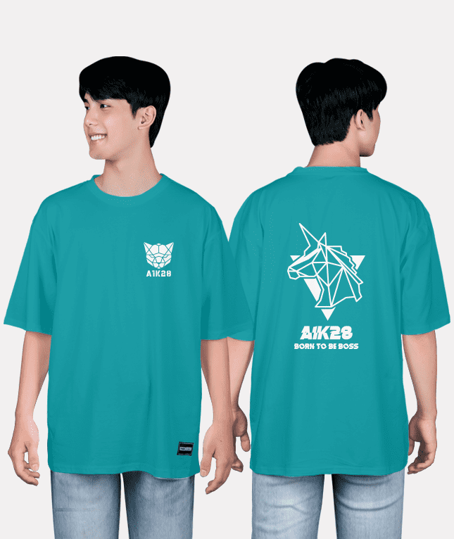 427. Áo lớp T-shirt oversize BST Polygon Xanh ngọc lam