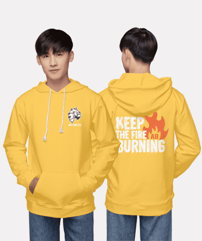 432. Áo lớp Hoodie Basic BST Typo vàng mù tạt