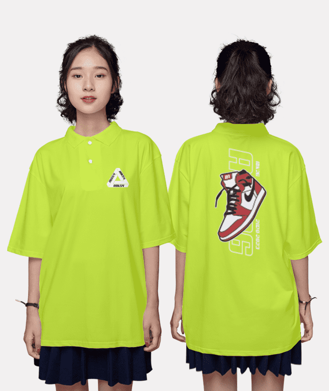 445. Áo lớp Polo Oversize BST Sneaker vàng neon