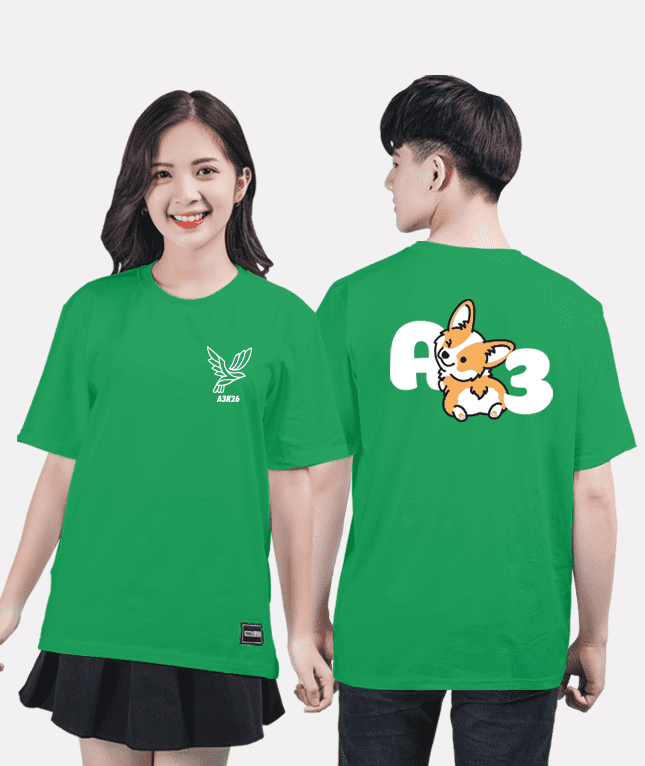 450. Áo lớp T-shirt Basic BST đáng yêu Chibi xanh lá cây