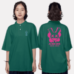 465. Áo lớp Polo Oversize BST Rabbit xanh cổ vịt