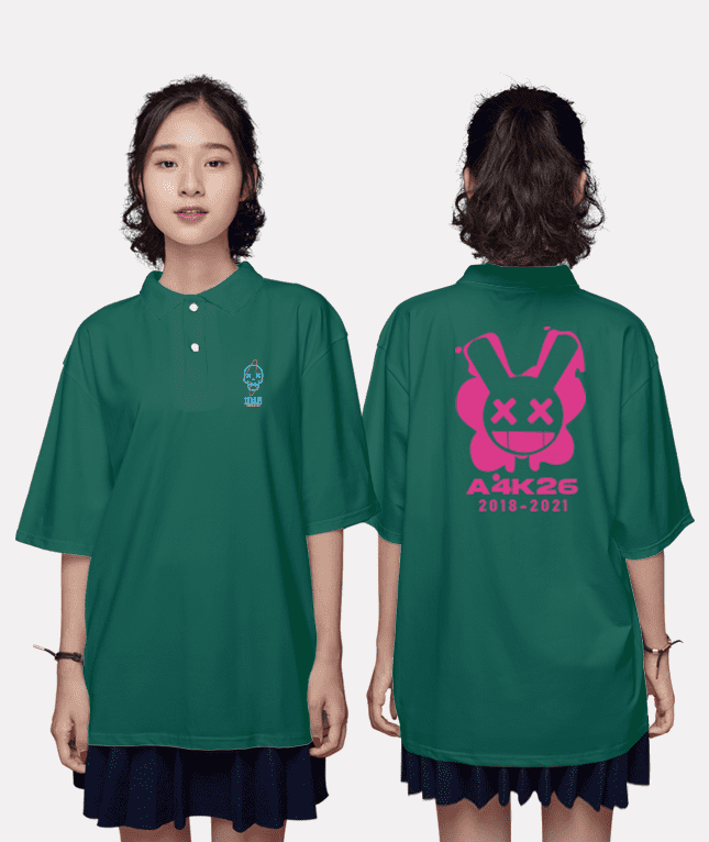 465. Áo lớp Polo Oversize BST Rabbit xanh cổ vịt