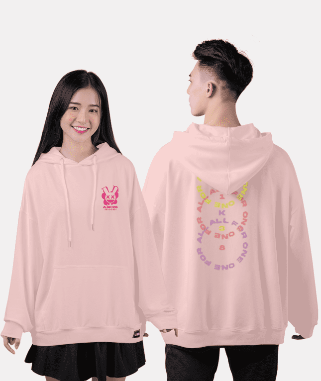 469. Áo lớp Hoodie oversize BST Rabbit cam đào