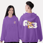 471. Áo lớp Hoodie oversize BST The Dog tím royal