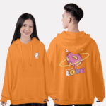 472. Áo lớp Hoodie oversize BST đáng yêu Chibi cam tươi