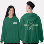 474. Áo lớp Hoodie oversize BST Đơn giản xanh cổ vịt