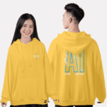 477. Áo lớp Hoodie oversize BST Chuyên Tin vàng mù tạt