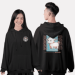 483. Áo lớp Hoodie oversize BST Goat Màu đen