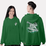 487. Áo lớp Hoodie oversize BST phi hành gia xanh nhiệt đới