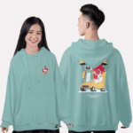 489. Áo lớp Hoodie oversize BST Chicken xanh bạc hà