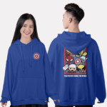 490. Áo lớp Hoodie oversize BST Avenger xanh sapphire