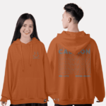 491. Áo lớp Hoodie oversize BST phản quang thường cam đất