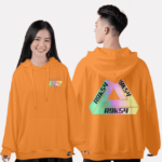 493. Áo lớp Hoodie oversize BST phản quang 7 màu cam tươi