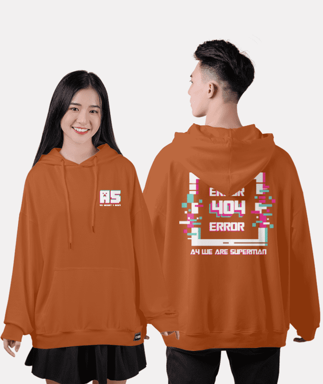 495. Áo lớp Hoodie oversize BST Chuyên Tin cam cháy