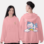 496. Áo lớp Hoodie oversize BST đáng yêu Chibi hồng nude