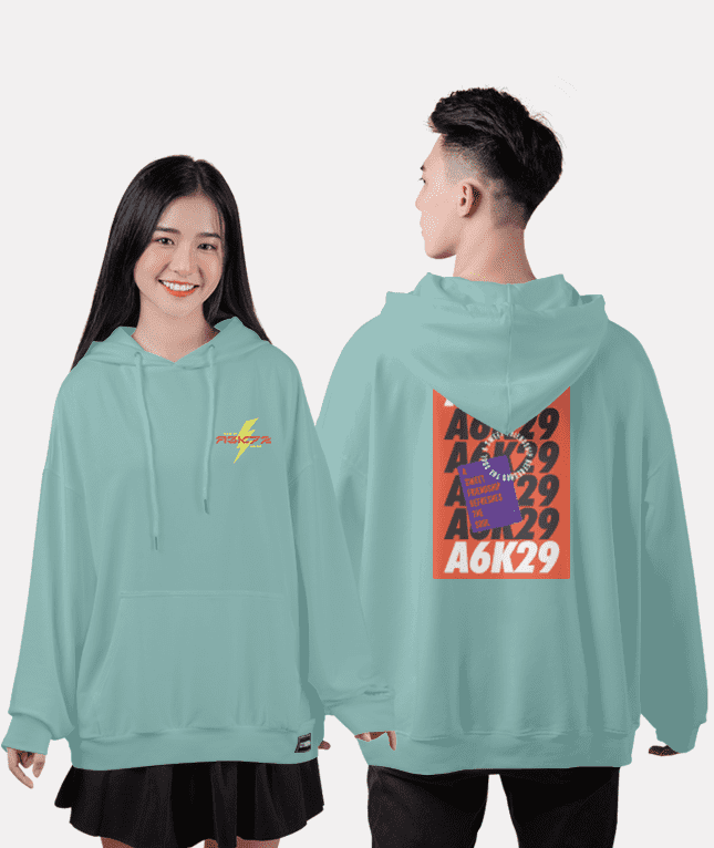 500. Áo lớp Hoodie oversize BST Cool ngầu cá tính xanh bạc hà