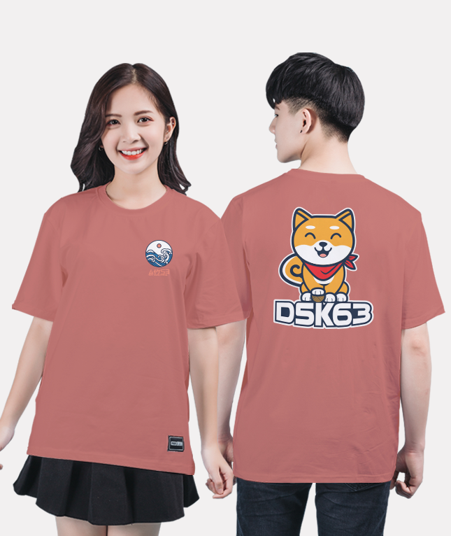 555. Áo lớp T-shirt Basic BST The Dog Hồng gạch