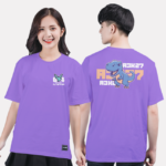 561. Áo lớp T-shirt Basic BST đáng yêu Chibi Tím oải hương