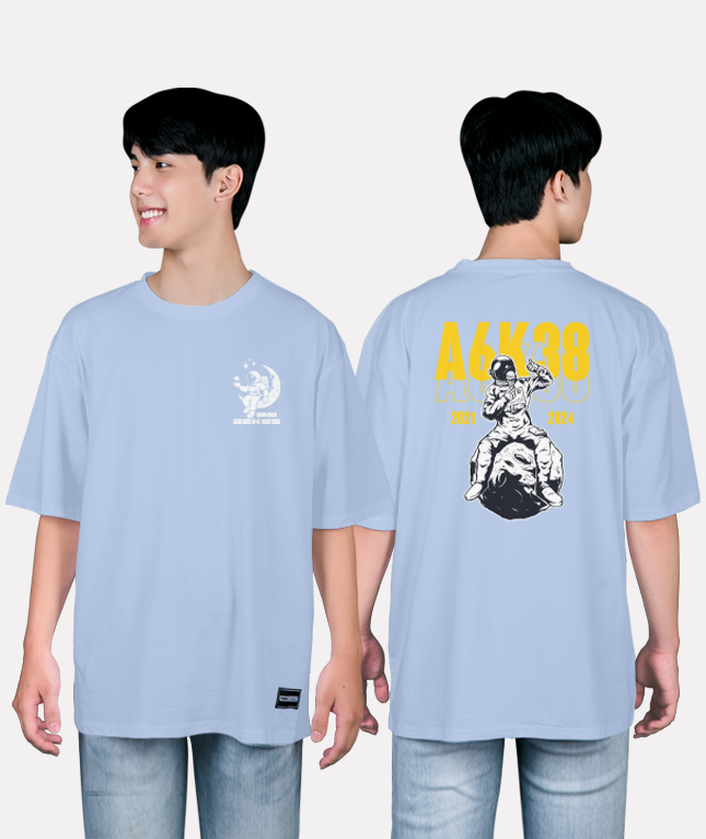 576. Áo lớp T-shirt oversize BST phi hành gia Xanh hoà bình