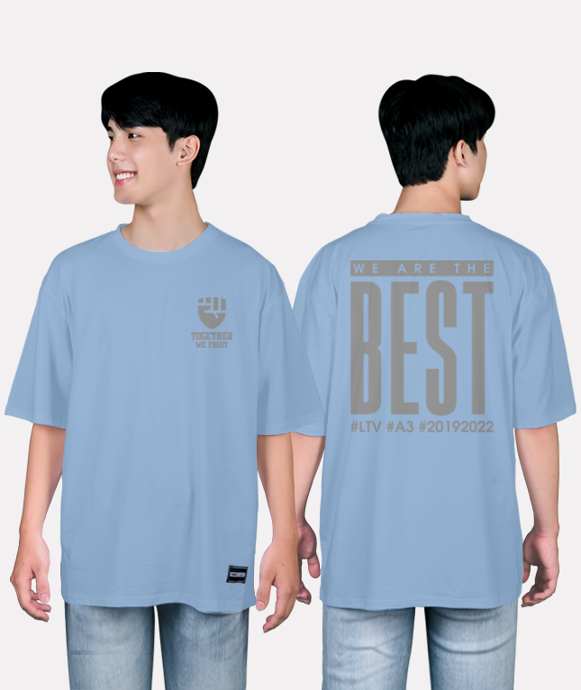 579. Áo lớp T-shirt oversize BST phản quang thường Xanh xám