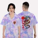 593. Áo lớp Sơ mi Tiedye BST The Dragon D1 Hồng loang