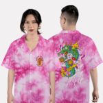 599. Áo lớp Sơ mi Tiedye BST The Dragon A3 Hồng loang