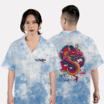 601. Áo lớp Sơ mi Tiedye BST The Dragon Xanh loang