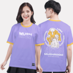 604. Áo lớp Ringer tee BST Mushroom Màu tím oải hương