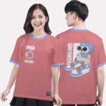 608. Áo lớp Ringer tee BST Sneaker Màu Hồng gạch