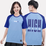 80. Áo lớp T-shirt raglan BST Chuyên Toán Xanh hòa bình - xanh sapphire