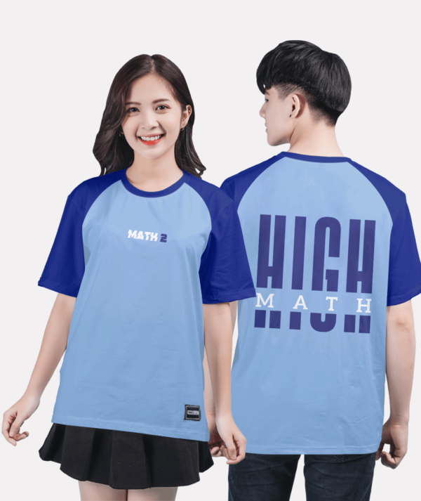 Áo Lớp T Shirt Raglan Bst Chuyên Toán Xanh Hòa Bình Xanh Sapphire