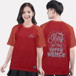 83. Áo lớp T-shirt raglan BST phản quang thường Đỏ đô - Đỏ cam