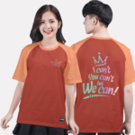 84. Áo lớp T-shirt raglan BST phản quang 7 màu Đỏ cam - Cam carrot