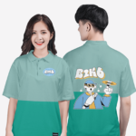 686. Áo lớp Polo mix màu BST Happy Xanh bạc hà -Xanh cẩm thạch