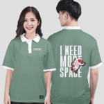 710. Áo lớp Polo mix màu BST Typo Xanh bean - Trắng