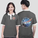 711. Áo lớp Polo mix màu BST Astronaut Xám lông chuột - Trắng