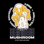 730.1 Logo mặt trước Áo gió Basic BST Mushroom Đen