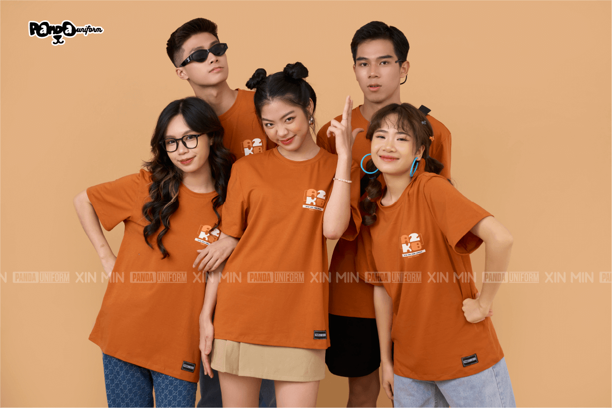 Mẫu áo phông lớp màu cam cháy - BST New Color từ Đồng phục Panda Uniform