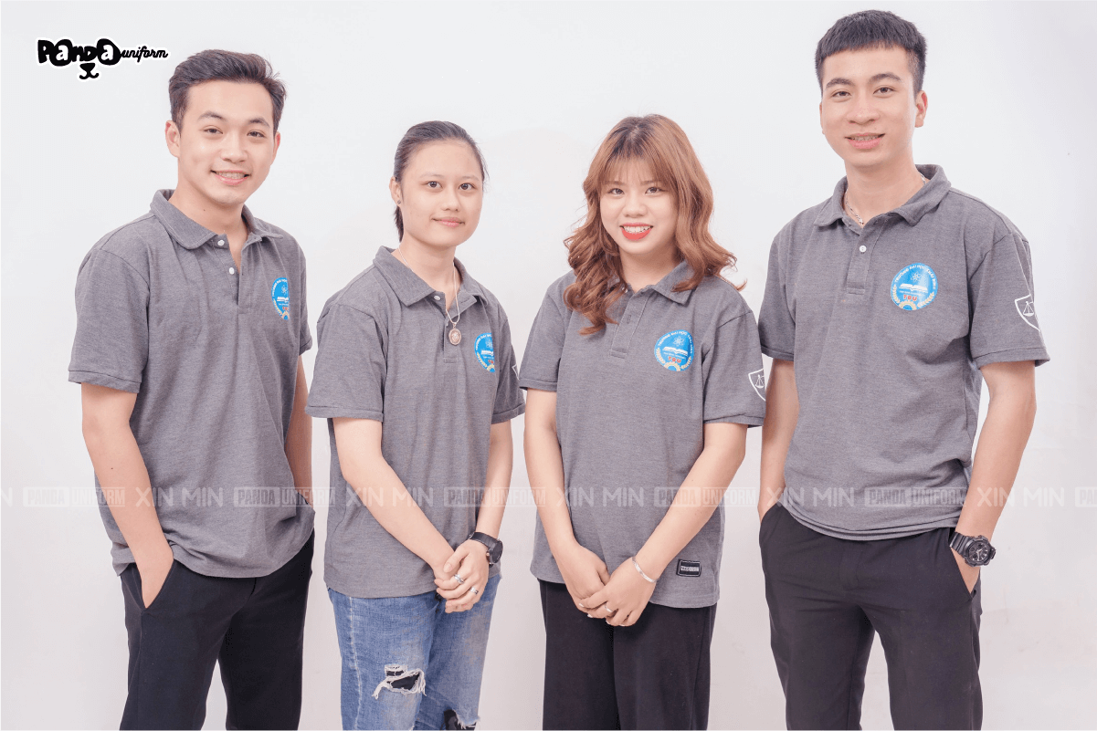 Mẫu áo polo Basic màu xám lông chuột đồng phục khoa Luật - Trường ĐH Thái Bình