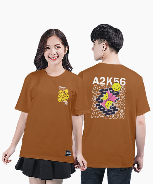 749. Áo lớp T-shirt Basic BST Emoji Màu Bò cháy