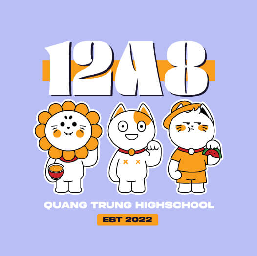 752. Logo áo lớp mặt sau BST Characters - Panda Uniform