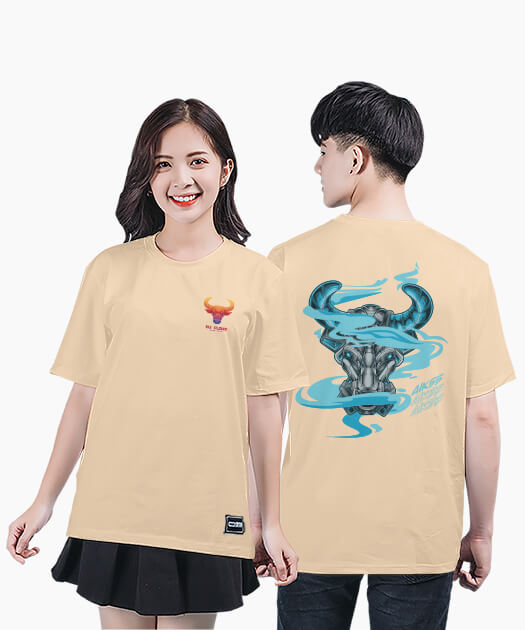 754. Áo lớp T-shirt Basic BST The Buffalo Màu Be