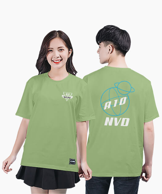 756. Áo lớp T-shirt Basic BST Polygon Màu Xanh Lime