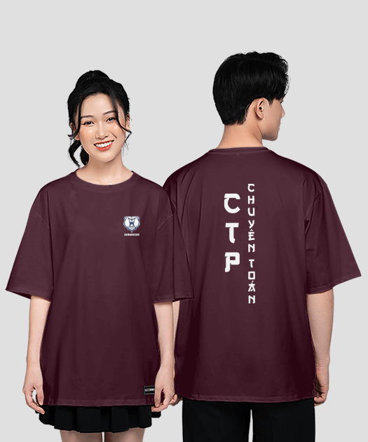 759. Áo lớp T-shirt oversize BST Chuyên Toán Màu nho