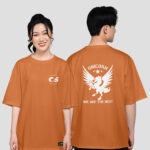 762. Áo lớp T-shirt oversize Logo C5 Màu Cam cháy