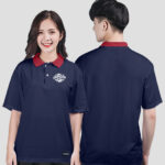 765. Áo lớp Polo Basic Logo rồng Màu Xanh tím than