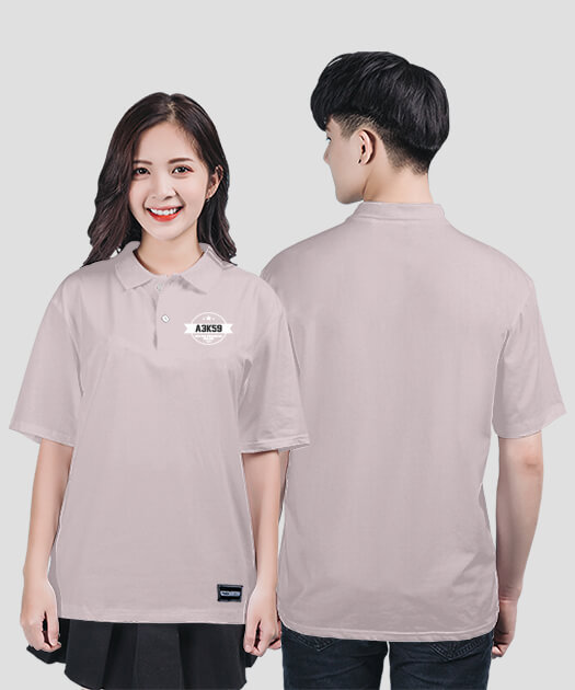 767. Áo lớp Polo Basic Logo A3 Màu Ghi xám Panu